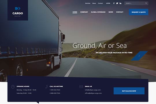 Cargo Transportation Fleet WordPress Theme