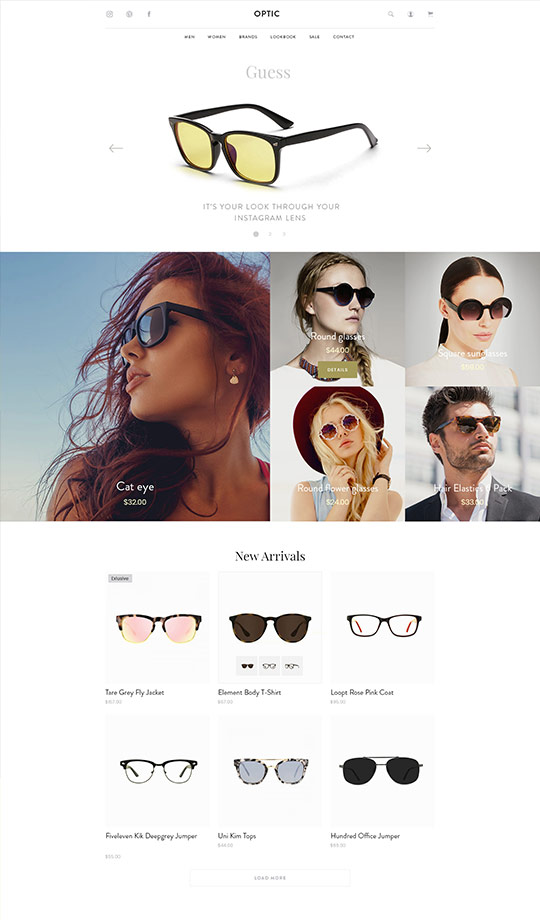 Glasses Store WordPress Theme